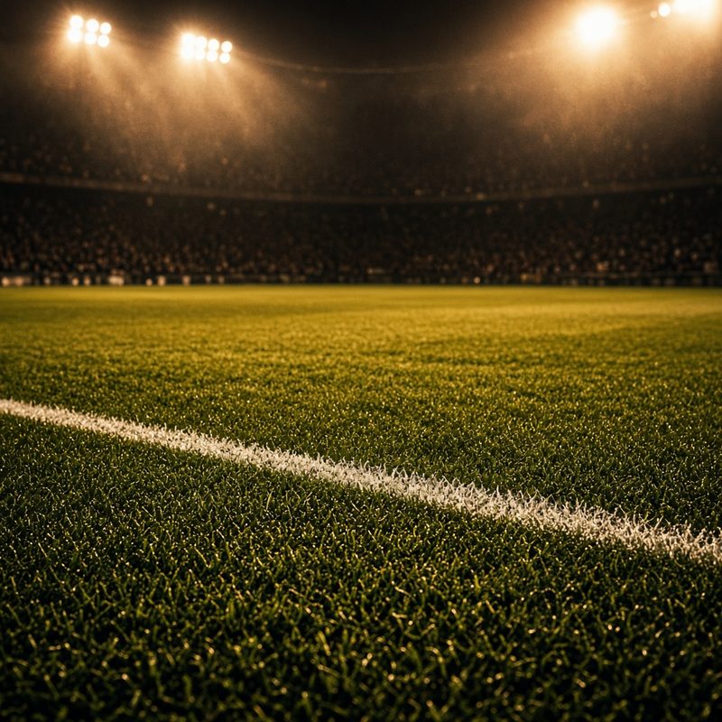 Gece aydınlatılmış futbol sahası